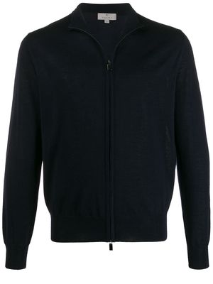 Canali long-sleeve zip-front cardigan - Blue