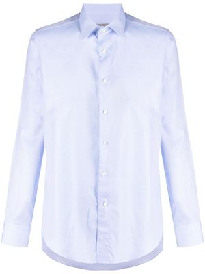 Canali long-sleeved piqué shirt - Blue