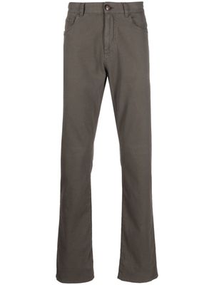 Canali low-rise slim-fit jeans - Brown