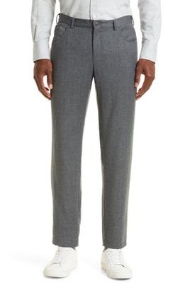 Canali Men's Five Pocket Wool Trousers in Grey