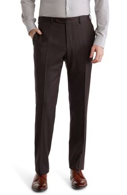 Canali Men's Lightweight Flannel Trousers in Dark Brown