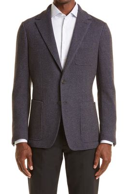 Canali Men's Wool Blend Knit Sport Coat in Brown