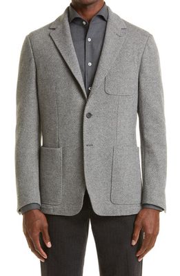 Canali Men's Wool Blend Knit Sport Coat in Grey