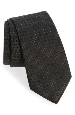 Canali Micro Floral Silk Tie in Black