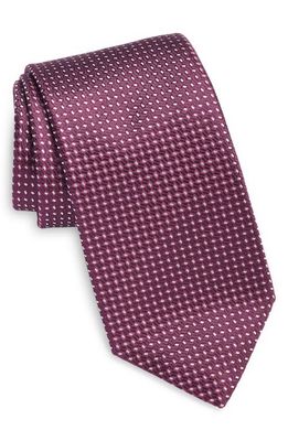 Canali Micro Pattern Silk Tie in Purple