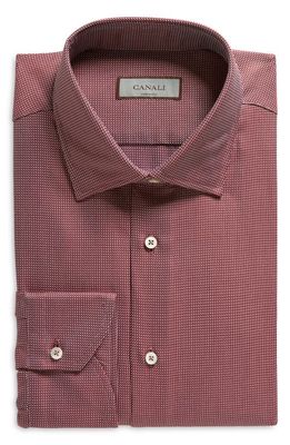 Canali Microprint Dress Shirt in Red