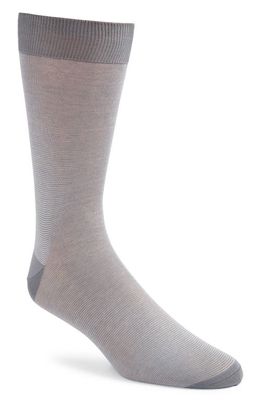 Canali Microstripe Cotton Dress Socks in Grey