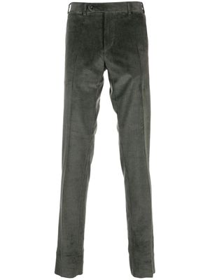 Canali mid-rise corduroy tapered trousers - Green