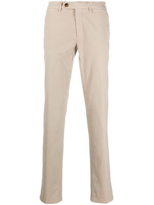 Canali mid-rise cotton chino trousers - Neutrals