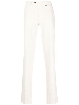 Canali mid-rise cotton chino trousers - White