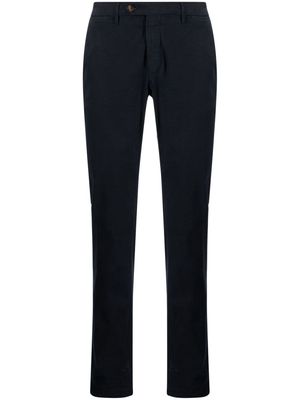 Canali mid-rise straight-leg chino trousers - Blue