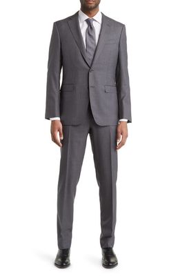 Canali Milano Stripe Wool & Silk Suit in Grey