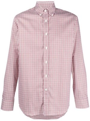 Canali mini-check pattern shirt - Red