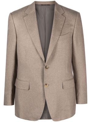 Canali notched-lapels silk-blend blazer - Neutrals