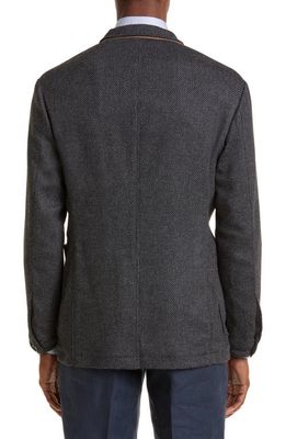 Canali Nuvola Birdseye Stretch Wool Blend Sport Coat in Charcoal