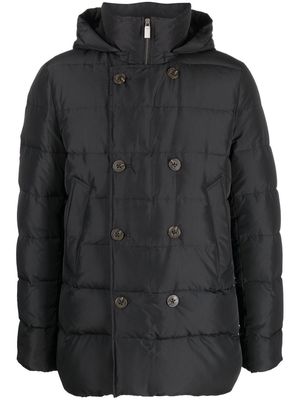 Canali padded hooded down jacket - Black