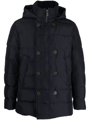 Canali padded hooded down jacket - Blue