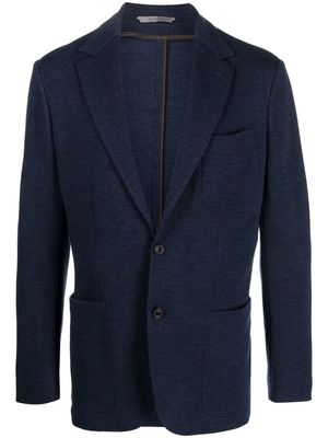 Canali patch-pocket single-breasted blazer - Blue