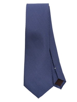 Canali patterned jacquard silk tie - Purple