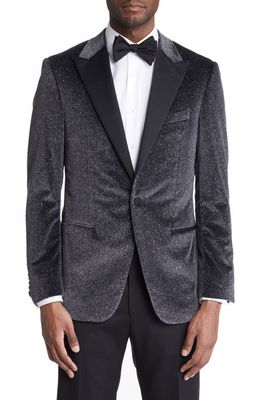 Canali Peak Lapel Cotton Dinner Jacket in Charcoal