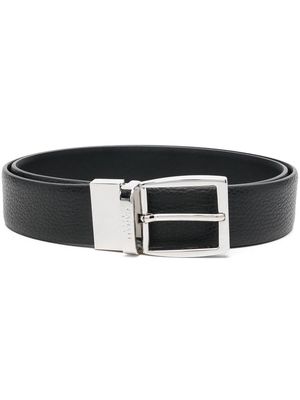 Canali pebbled-texture leather belt - Black