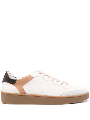 Canali perforated-detail leather sneakers - Neutrals