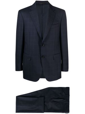 Canali plaid-check wool suit - Blue