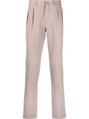 Canali pleat-detail straight-leg trousers - Pink