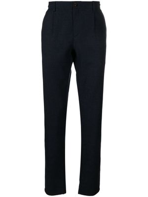 Canali pleat-detailing wool tapered trousers - Blue