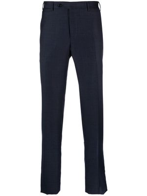 Canali pressed-crease wool straight-leg trousers - Blue