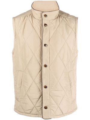 Canali quilted press-stud gilet - Neutrals