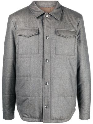 Canali quilted shirt jacket - Grey