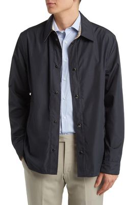 Canali Reversible Snap Front Jacket in Navy