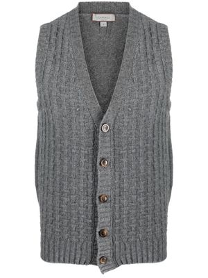 Canali ribbed wool-blend vest - Grey