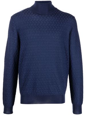 Canali roll-neck knitted jumper - Blue