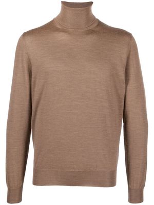 Canali roll neck knitted sweater - Brown