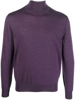 Canali roll neck long-sleeved sweater - Purple
