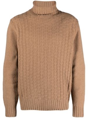 Canali roll-neck wool-blend jumper - Neutrals