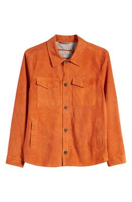 Canali Safari Suede Shirt Jacket in Rust