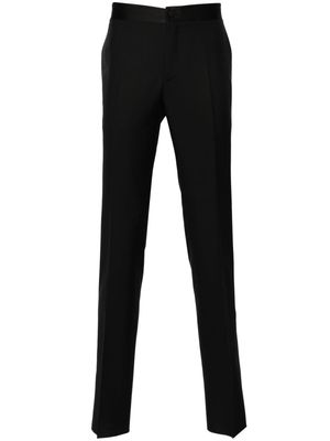 Canali satin-trim wool tailored trousers - Black