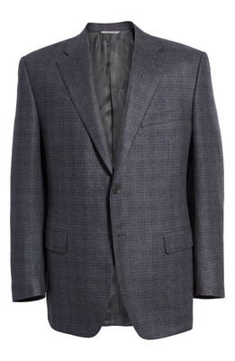 Canali Siena Plaid Wool & Silk Sport Coat in Charcoal