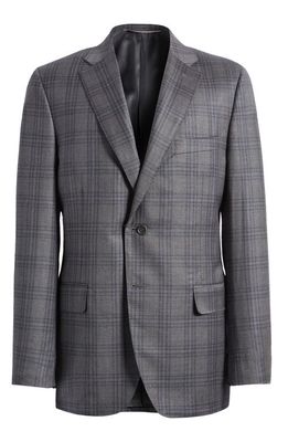 Canali Siena Regular Fit Plaid Wool Sport Coat in Grey