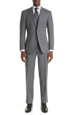 Canali Siena Solid Wool Suit in Grey