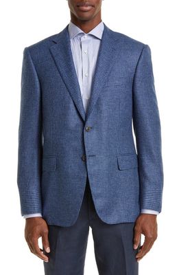 Canali Siena Textured Neat Cashmere Sport Coat in Blue