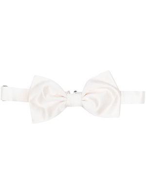 Canali silk woven bow-tie - White