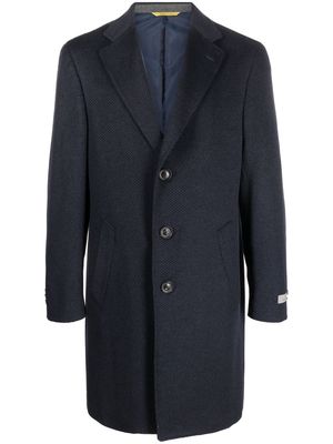 Canali single-breasted cashmere coat - Blue
