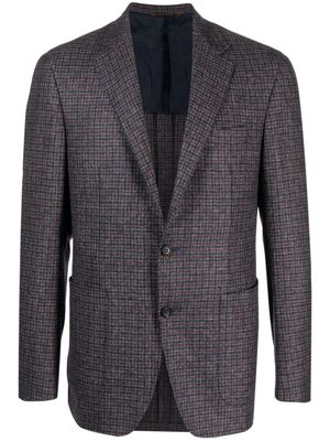 Canali single-breasted checked wool blazer - Blue