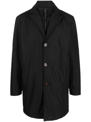 Canali single-breasted layered coat - Black