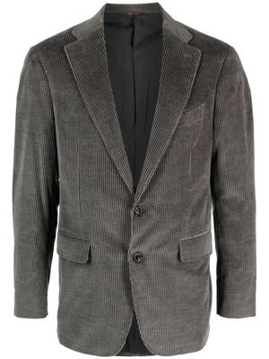 Canali single-breasted ribbed blazer - Grey