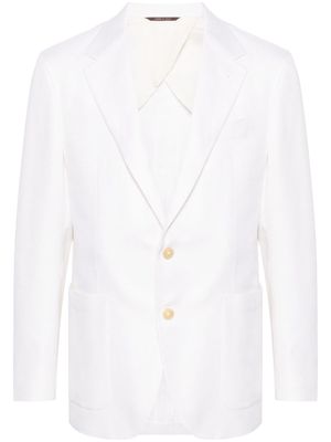Canali single-breasted silk blazer - White